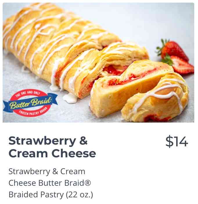 Strawberry and Cream Cheese Butter Braid Pastry Image
